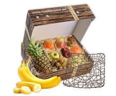 Obstkorb Geflecht mit frischem Obst in klassischer Geschenkbox Geschenkkorb Präsentkorb Früchtebox Obstbox Obstkiste