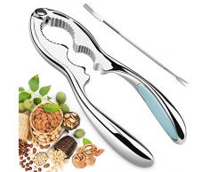 JUCERS Walnüsse Metallguss poliert Haselnussknacker Zinkdruckguss Nußknacker Walnussknacker Haselnuss Und 1 Pcs Edelstahl Gabeln, Blau, 6.7x1.8inch