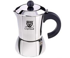 GRÄWE Espressokocher Induktion geeignet, Espressokanne aus Edelstahl für 4 Tassen, Klassischer Espresso Maker ohne Aluminium - 200 ml