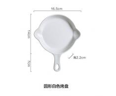 YOIL Spezielle Designschalen Backform, Backform, Spiegelei, Spiegelei, Käse und Frühstücksgeschirr, runde weiße Backblech (Farbe : Round White Baking Tray)