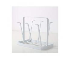 Qianqingkun Haushaltsgegenstände, Haushaltsgegenstände, Getränkehalter aus Schmiedeeisen, Getränkehalter-Abtropfgestelle@Weiß