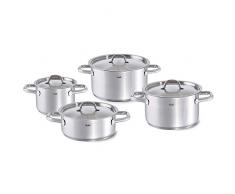 Fissler family line / Edelstahl-Topfset, 4-teilig, Kochtopf-Set induktionsgeeignet, Töpfe mit Deckel, spülmaschinen-geeignet, Induktion, alle Herdarten (3 Kochtöpfe, 1 Bratentopf)