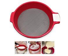 Haushaltssieb Mehlsieb aus Edelstahl mit feinem Mesh-Sieb für Lebensmittel, Tee, Zucker, Mehlsieb für Küche und Zuhause, 21.5 x 17 cm