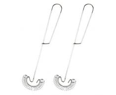 BESTonZON Spiralbesen Schneebesen aus Edelstahl Robuster Rührbesen Sauce Rührer Mixer Milch Mixer Düse Schäumer Kaffeemischer 2St