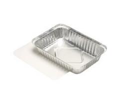25 Schalen, Alu + Einlegdeckel, Pappe PE beschichtet eckig 0,8 l 21,8 cm x 15,5 cm