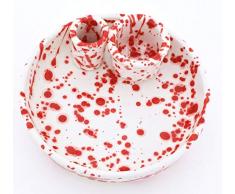 Art Escudelers, Keramik, handgefertigt und bemalt, mit Dekoration, matt, Rot 41731.r Olivenschale.