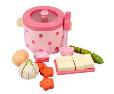 fervory Kinderküche Pretend Play Toys Hot Pot Gemüsetopf Spielzeugküchensets Mit Kochset Kochgeschirr Spielset Töpfe, Gesundes Gemüse Schneiden, So Tun, Als Wäre Es EIN Kleiner Koch