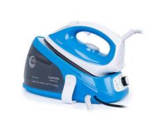 Klarstein Speed Iron V2 Dampfbügeleisen, 2100 Watt, abnehmbarer Tank: 1100 ml, EasyGlide: Bügelplatte aus Aluminium & Nano-Keramik, Temperatur: 4-stufig regelbar, Dampf: 30-40 g/min, weiß/blau