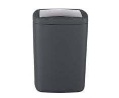 WENKO Schwingdeckeleimer Barcelona L, Kosmetikeimer, absolut bruchsicher Fassungsvermögen: 8.5 l, 20.5 x 28.5 x 20.5 cm, anthrazit