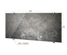 Küchenrückwand aus Glas inkl. Befestigungsmaterial Buon Apetito Kanne Steinmauer (80x40cm)