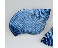 formano Maritime Deko Schale, Teller Muschel L. 24cm blau Porzellan WA