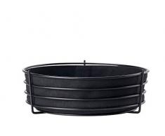 Zone Denmark Singles Brotkorb/Korb für Früchte und Gemüse, Metall und 100% Baumwolle, 25,5 cm im Durchmesser, schwarz