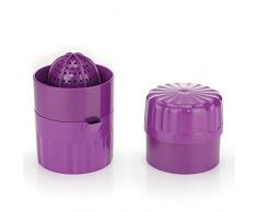 Börner Saftpresse violett, Fruchtpresse, Beerenpresse, Citruspresse, mit Saftbehälter
