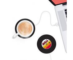 MUSTARD - Hot Tracks Cup Warmers I USB-Tassenwärmer I USB-Gadgets I Büro I Becherwärmer I elektrisch I Kaffeewärmer I USB-Getränkewärmer I Warmhalteplatte I Tassenuntersetzer I Schallplatte - Schwarz