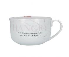 Creative Tops Ava & I Hangry Keramik-Suppentasse mit Deckel, 700 ml, Weiß