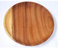 Holzteller Mittelalter Rund | Akazienholz | Handarbeit | Fair Trade (Ø 20cm)