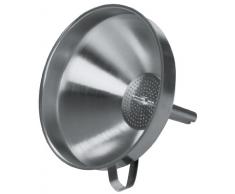 Fackelmann Trichter Ø 14 cm, Einfülltrichter für Flaschen und Gläser mit Siebeinsatz (Farbe: Silber), Menge: 1 Stück