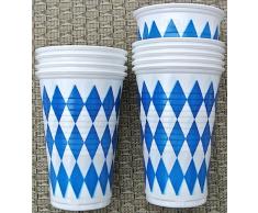 Party Dekoration‎ Bayrisch Blau Teller Girlande Servieten /// (Partybecher 10 Stück ø23cm)