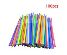 vap26 100PCS Plastikstrohhalme Wegwerfstrohhalme Flexible Drinking Supplies Perfekt für Partys/Bar/Getränkegeschäfte/Home Strohhalme für Kinder und Erwachsene