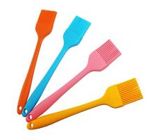 Youda Silikon Pinsel, 21cm(4er Pack, Bunte), Backpinsel, Grillpinsel, Hitzebeständige, Weich und Langlebiges, Perfekt für BBQ, Backen, Kochen