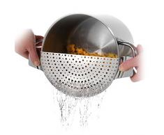 Westmark Abgießhilfe/-sieb mit Griffen, Rostfreier Edelstahl, Für Töpfe bis Ø 24 cm, Silber, 16392260