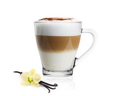 6 Cappuccinogläser mit Henkel und 6 Edelstahl-Löffeln (gratis) Kaffeegläser Teegläser Cappuccino Latte Macchiato