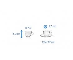 Espresso Set 6 tlg.satiniert / 3 Espressotassen, 3 Untersetzer