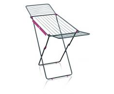 Leifheit Standtrockner Classic 200 Easy, 60years Color Edition pink, Wäscheständer mit 20m Trockenlänge für 2 Waschmaschinenladungen, mit Flügeln für lange Wäschestücke, platzsparender Wäschetrockner