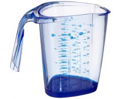 Dr. Oetker Messbecher 1000ml, Messkanne aus robustem Kunststoff, dreiecksförmiger Messbecher mit vielfältiger Skalierung, auch internationale Maßangaben, (Maße: 19x16x12,5 cm), (Farbe nicht wählbar: blau oder transparent), Menge: 1 Stück