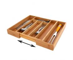 SCHOBERG Universal Besteckkasten 25,5 bis 40,5cm x 35,5cm x 4,5cm Küchenbesteck Besteck Schubladen Einsatz