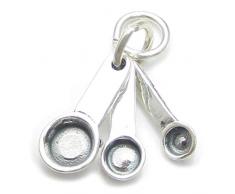 3er Set Messlöffel Sterlingsilber Charm .925 x 1 Messen Löffel cf5055