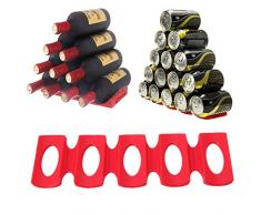 iZoeL Flaschenhalter Kühlschrank Flaschenablage Flaschenregal Bier Halter Silikon, Stapelhilfe für Flaschen und Dosen, hältet 15 Flaschen