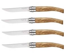 Opinel Steakmesser, 4er Set, Olivenholz Tafelmesser, Mehrfarbig, One Size