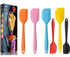 KerKoor Teigschaber-Silikon-Spatel-Silikonspatel-Küchenhelfer-Backen-Silikonschaber-Pinsel küche Spatula rührlöffel Hitzebeständig zubehör backpinsel kunstoff Utensilien Sets-Weiß 6pcs