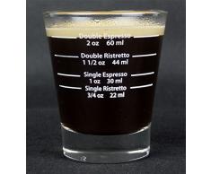 EDESIA ESPRESS - Espressoglas mit weißer Skala zum Abmessen von Kaffee- & Espressospezialitäten - 85 ml