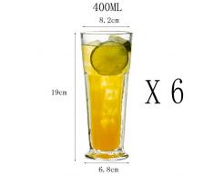 Uioy Stemless Weinglas Getränkebecher - Wasserbecher/Kaltgetränkebecher/Weinset/Cocktailglas/Bierbecher/Saftbecher / 6-TLG (Color : Clear)