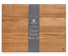 XXL Massivholz Schneidebrett aus Eiche | Groß 40 х 30 | 12 Monate Garantie | Küchenbrett Holz aus Europa | Antibakterielles Holzschneidebrett, Servierbrett, Holzbrett, Eichenholz massiv für Küche