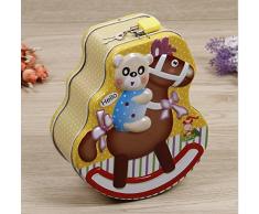 Schöne süße Geldbank Kreatives Schaukelpferdchen Sparschwein Weissweinglas (Gelb)