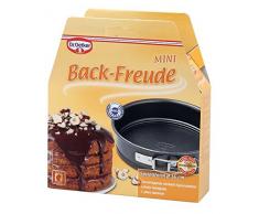 Dr. Oetker Springform Ø 16 cm, kleine Kuchenform mit Flachboden, runde Backform aus Stahl mit Antihaftbeschichtung (Farbe: schwarz), Menge: 1 Stück