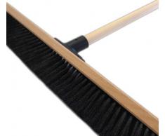 Saalbesen 60 cm inkl. Holz-Besenstiel 140 cm schwarze Qualitätsborstenmischung Kehrbesen Stubenbesen