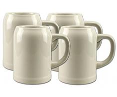 4 Bierkrüge Humpen 0,5L Steinkrug ohne Füllmarke