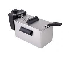 Elta Edelstahl Fritteuse DF-2100 (3L, Edelstahl Gehäuse, Beschichteter Öl Tank, Frittier-Korb, 2100 Watt)