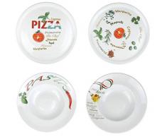 Retsch Arzberg 4er Set Pizza und Pasta mit 2 Pizzateller und 2 Pastateller XXL Ø30cm (MIT Dekor)