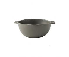 CIGONG Keramikgeschirr binaural Anti-Verbrühungssnacks würzen Dessert Gebäckschale Obstsalat Teller Pasta Suppenschüssel 20x9x12.5cm Schüssel (Color : Gray)