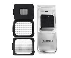 Alligator 3093 Edelstahl Gemüseschneider. Zwiebelschneider, Multischneider, Würfeln und Stifteln (3x3, 6x6 und 12x12 mm Messerklingen) Tränenfrei Zwiebeln schneiden