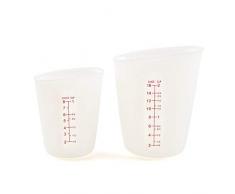 Ruiting Silikon-Messbecher 2Pcs 250 / 500ml Flexible Pinch Gießen Cup Kuchen-Backen-Werkzeug Transparent Weiche Messbecher