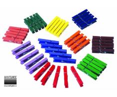 Wäscheklammern HOLZ Bunt 50er Set