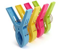 igadgitz Home U6815 Kunststoff Wäscheklammern Groß Quilt Clips Handtuch Klammern für Tägliche Wäsche, Schwere Badetuch, Sonnenbank, Strandtuch, Dicke Teppich etc - 4 Stück