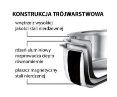 Sauteuse Pfanne Topf mit Antihaftbeschichtung ohne Deckel Ø 220 x 82 mm 3 L aus Edelstahl / Aluminium Induktion geeignet