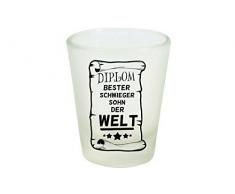 Shirtinstyle Schnaps-Glas 2cl satiniert, Diplom Bester Schwiegersohn der Welt